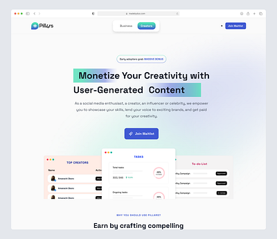 Pill4rs Waitlist Page (For Creators) ui