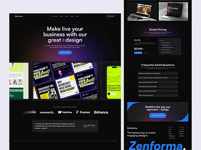Agency website landing page design agency website bento bento grid bento layout branding design design agency design service landingpage design logo design social media design subscription ui ui design uiux user interface design ux uxui web design website design