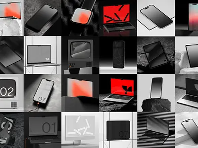 Tech Mockup Collection branding iphone laptop macbook mockup photoshop pro psd screen smartphone tech tech mockup collection template ui ux web