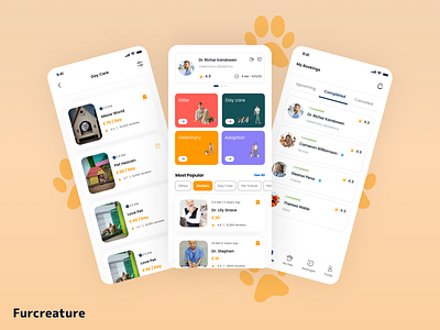 Furcreature Pet App Homepage Mobile UI furcreature homepage mobileui petadoption petapp