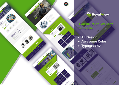 RoyalView Construction Website figma graphic design ui website website template