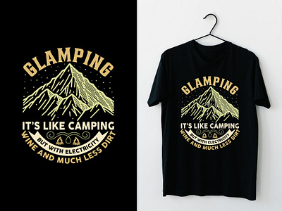 Glamping It’s Like Camping But With Electricity Wine And Much adventure tee design best tee design for etsy branding camping lover gift camping t shirt custom t shirt design design glamping its like camping graphic design illustration mountain tee design outdoor tee design t shirt design travel lover tee gift typography tee design unique t shirt vintage tee design