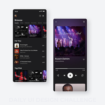 Music App UI animation dailyui design figma music app ui music player music player app ui music streaming app ui uidesigner uiux ux