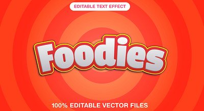 Foodies 3d editable text style Template 3d text effect eat food text fresh graphic design illustration vector text mockup
