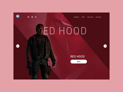 Red Hood UI Web Landing Page dc ui dc ui web page fugma ui minimal ui red hood ui red ui ui ui design ui design inspiration ui illustration ui landing page ui web design ui web page uiux ux