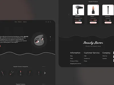 Online MakeUp Store Landing Page Design design desktop figma landign landingpage shop store ui uiux