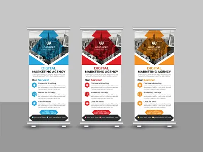 Corporate Business Marketing Roll Up Banner Design advertisement banner branding business corporate creative design display graphic design marketing modern pop up banner presentation print template pull up banner retractable banner roll up roll up banner stationery x banner