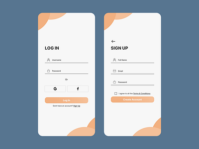 Login and Sign Up page for Mobile App dailyui designui login mobile mobile app design mobile design sign up ui uidesign