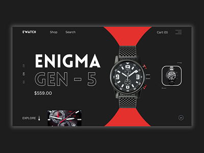 Enigma Gen-5 Watch Ecommerce Website Hero Section Design branding design ecommerce landing page ui ux watch watch website design watch website ui web design