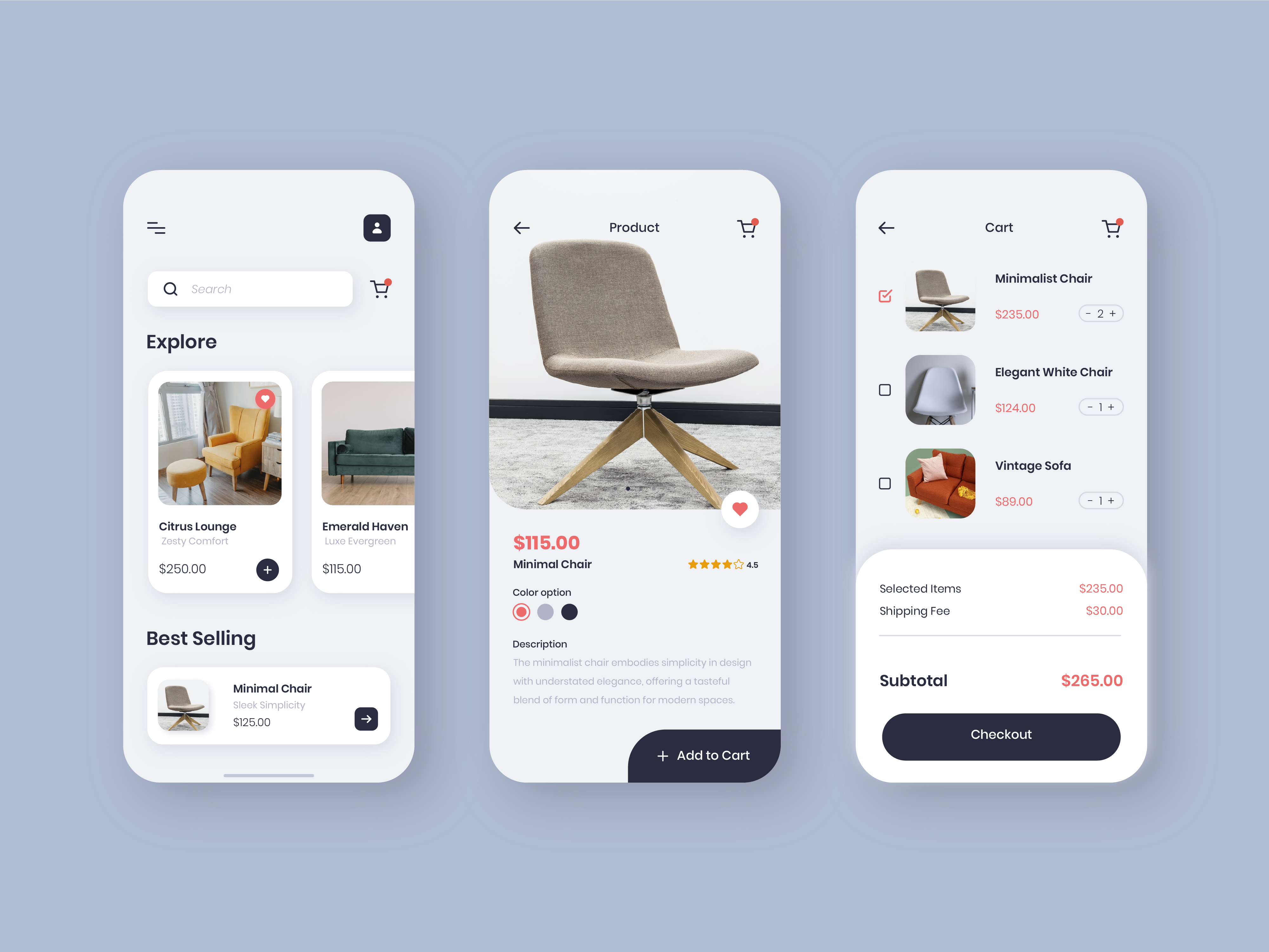 Furniture App UI Design By Shaunak Bhatgaonkar On Dribbble