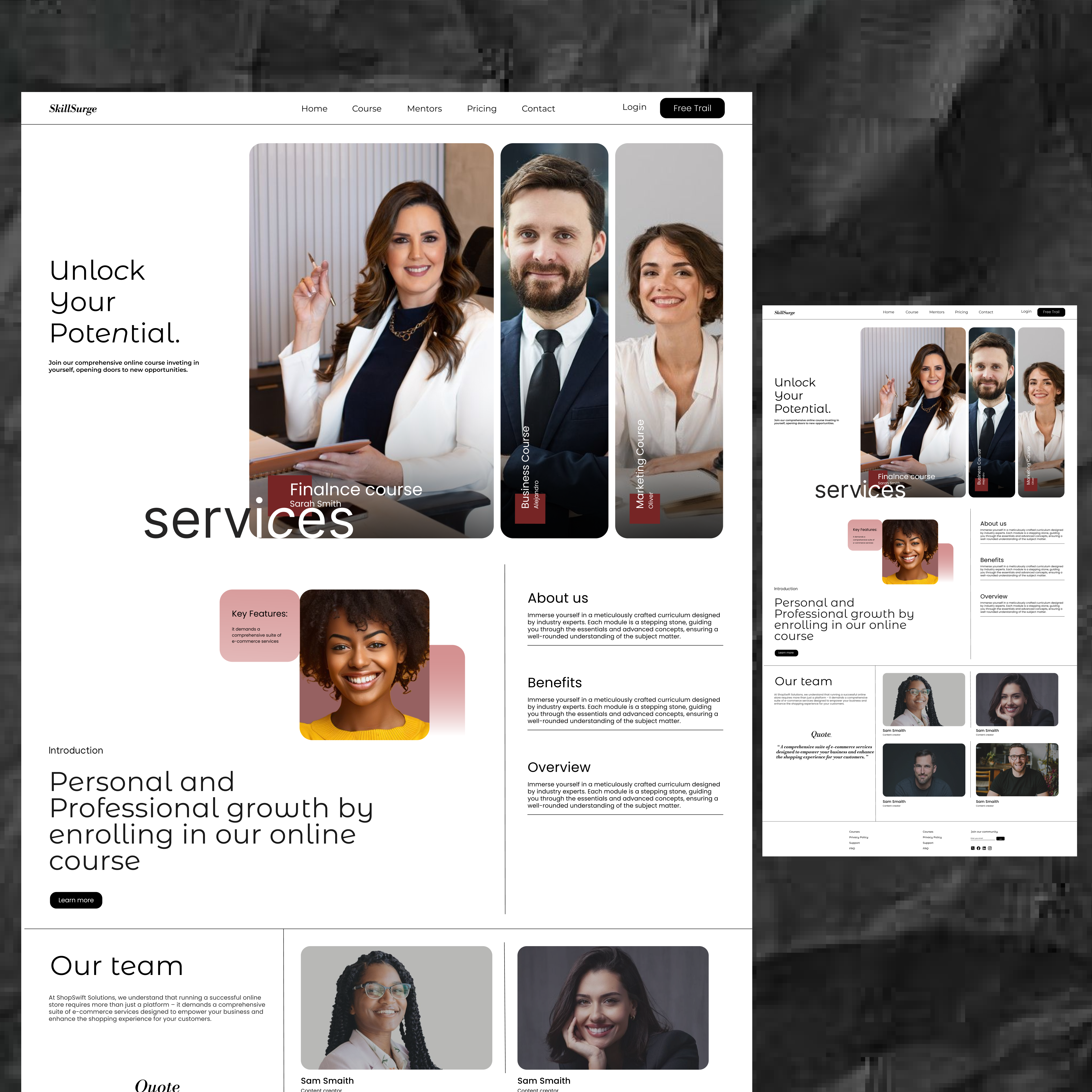 Cool & Modern web design animation graphic design landingpage online course website ui uiux uiux animation user experience user interface webdesign