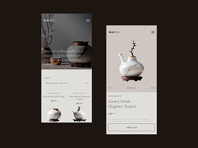 Mokushin – Catalogue & Product page branding catalogue e commerce elegant intro landing loading motion graphics product transition ui web