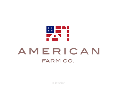 American Farm Company Logo american american flag barn branding brandmark farm farmer farmland flag graphic design heartland identity illustration logo logo design puzzle silo tangram usa