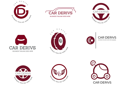 CAR DERIVS Sample Logos car car company classy figma font logo logo design minimalist reddish brown wheels