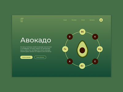 Concept for avocado delivery design ui ux web design