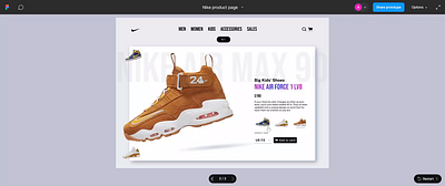 Nike Web Page Design adobe animation branding figma motion graphics nike prototypes ui visual design web design website wireframing