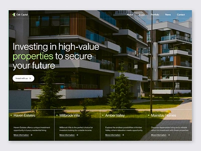 Oak Capital - Property Investment Website finance financial green investment landing page logo oak property property investment real estate security ui web design