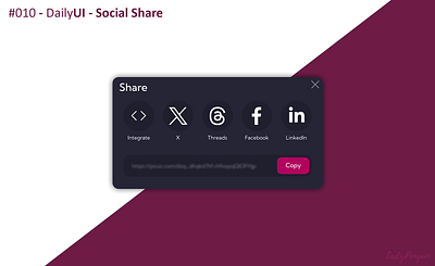 #010 - DailyUI - Social Share dailyui design figma graphic design share social ui web