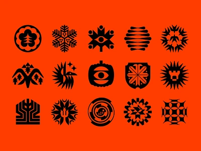 Glyph Beers 1-15 cactus castle crow experimental eye fall flower honey icon iconography logo nature pumpkin ram seasons snowflake spring summer symbol winter