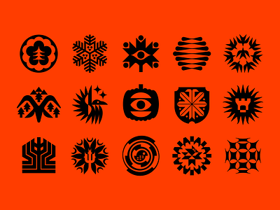 Glyph Beers 1-15 cactus castle crow experimental eye fall flower honey icon iconography logo nature pumpkin ram seasons snowflake spring summer symbol winter