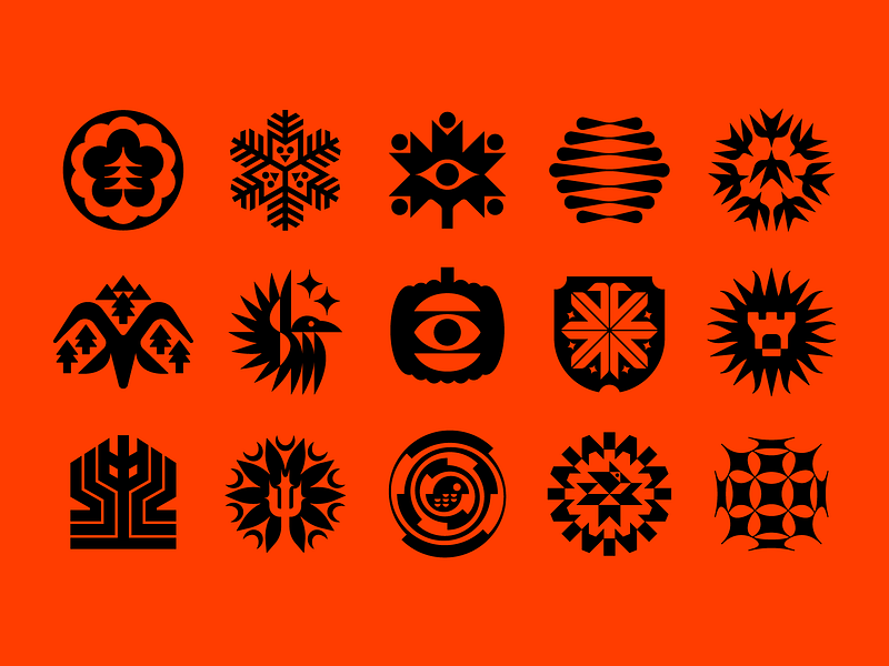 Glyph Beers 1-15 cactus castle crow experimental eye fall flower honey icon iconography logo nature pumpkin ram seasons snowflake spring summer symbol winter