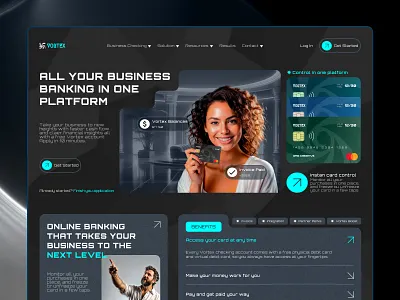 Landing Page - Banking Platform app app bank app vortex bank bank app bank concept bank vortex bank web concept concept bank design figma landing page ui ux vortex vortex app vortex bank web web bank