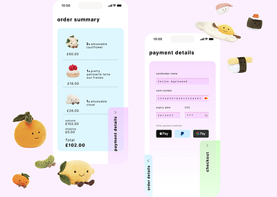 Daily UI 002: Check out page check out page dailyui dailyui002 jellycat mobile ui