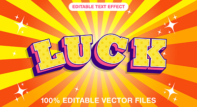 Luck 3d editable text style Template 3d text effect business luck classic decoration fortune graphic design illustration luck text lucky brand lucky charm vector text mockup wish