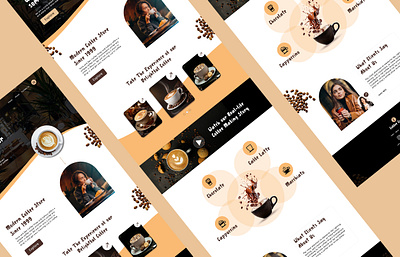 Cafe Coffee website design branding graphic design logo ui