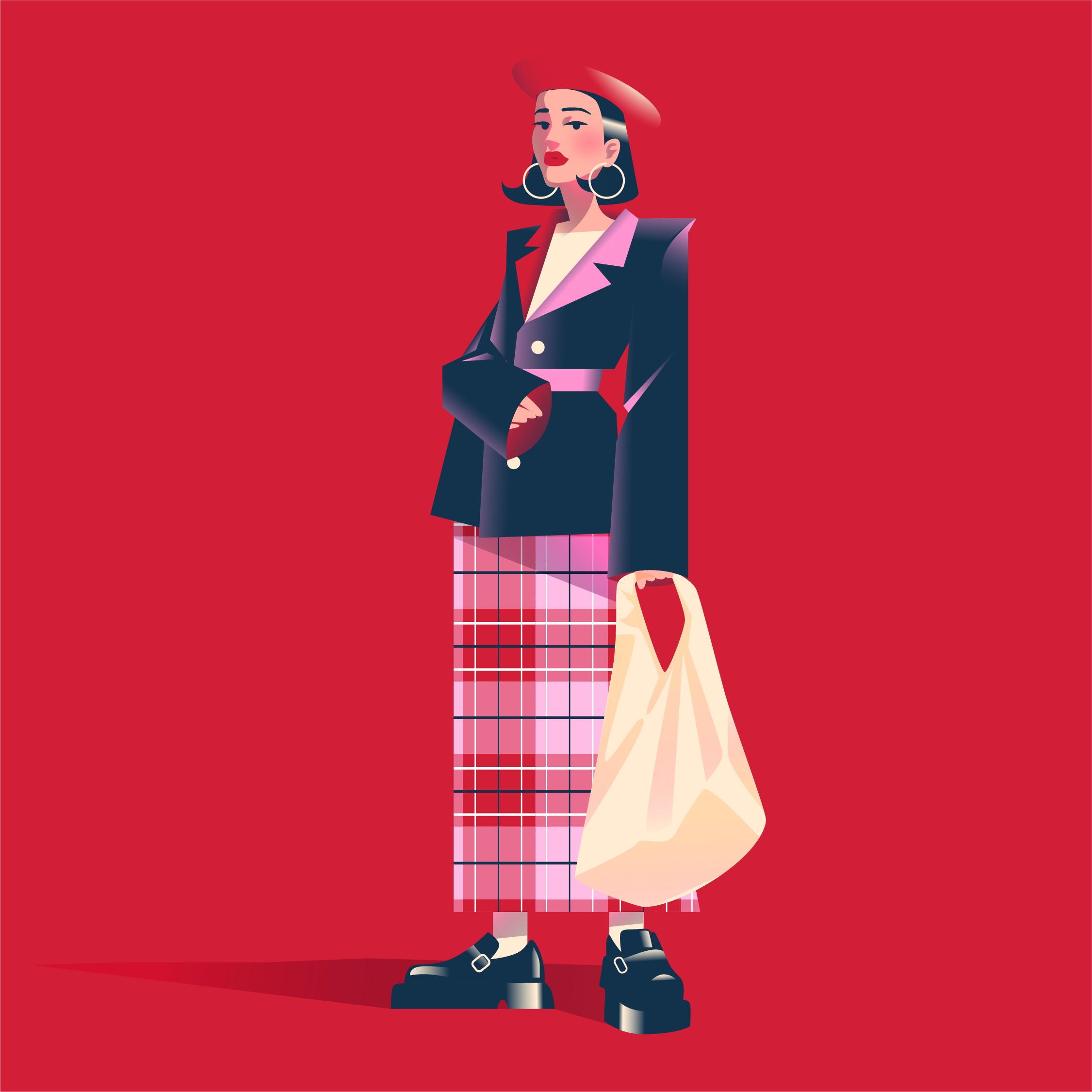 Korean fashion adobe illustrator bold editorial fashion fashion illustration geometric korean korean fashion minimal vector vector illustration