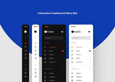 Interactive Dashboard Menu Sidebar UI Design dashboard sidebar ui ux
