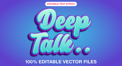 Deep Talk 3d editable text style Template 3d text effect deep talk text discussion expert talk glitch graphic design illustration live note quotation speak vector text mockup