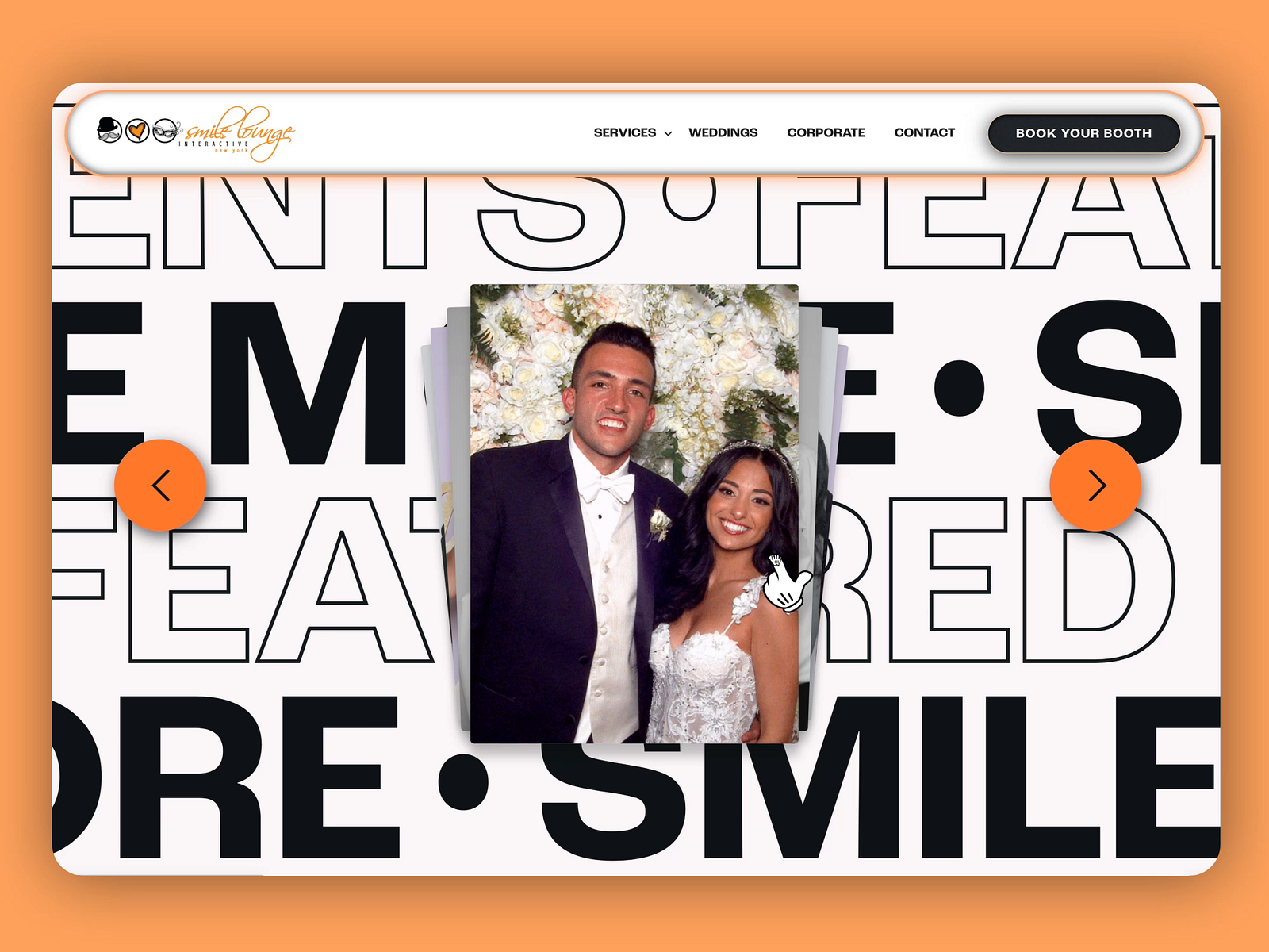 Photo Booth site Slider by Zane Krumanocker on Dribbble