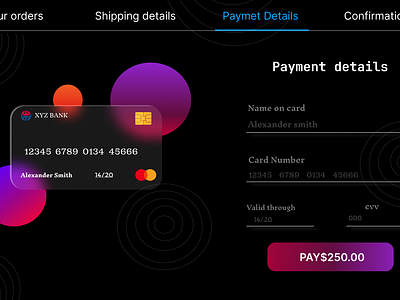 Paymrnt details web design paymrnt detail design ui