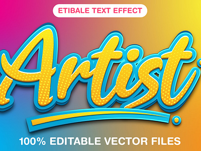 Artist 3d editable text style Template 3d text effect artist text banner design freelance artist graphic design illustration landscape artistic painter text vector text mockup