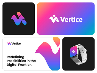 Vertice - Technology Logo branding design logo minimal