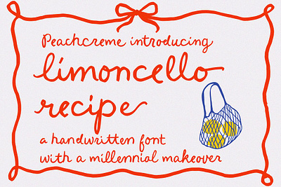 Limoncello Recipe Handwritten Font artisan script bespoke font casual letterform creative script cursive font freehand font handwritten font homemade aesthetic informal script personal script relaxed calligraphy script font