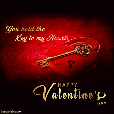 Valentine’s Day card | Red & Golden Greeting Card | Valentines D graphic design