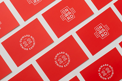 Onward — Senior Exhibition badge design branding logo design onward senior exhibition typography