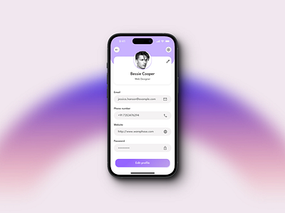 Profile page mobile UI app design mobile profilescreen purple ui ux