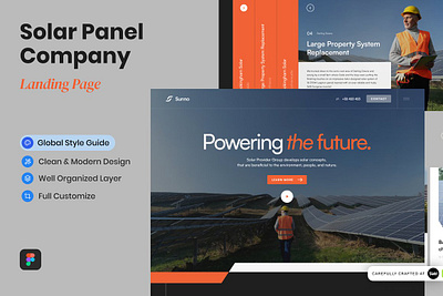 Solar Panel Provider Company Landing adobe xd design kit figma flowchart landing page landing page template mobile apps mobile landing page product landing solar panel provider startup landing page ui ux