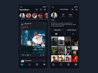 SocialGam App Design app design mobile social ui