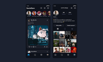 SocialGam App Design app design mobile social ui