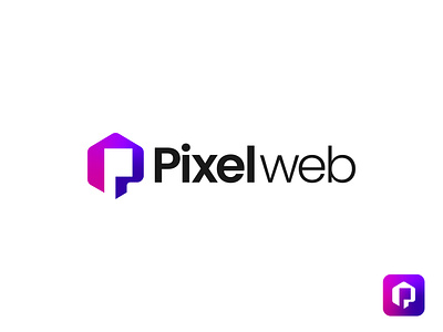 Pixelweb Logo Design app brand identity branding creative design developer graphic design icon illustration logo logo design minimal modern pixel shapes software symbol type visual web