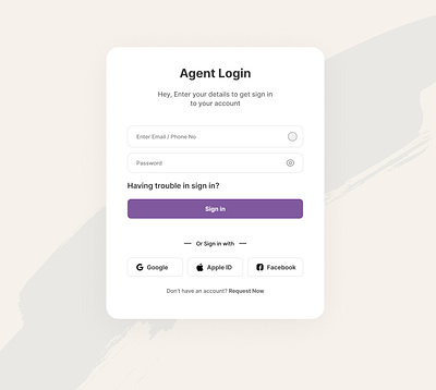 Agent Login Popup Form UI clean design dashboard design jahid landing page product design ui ux web design
