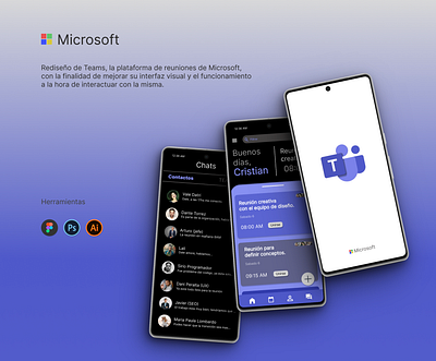 Microsoft Teams (Re edición) app design figma graphic design illustrartor photoshop ui uxui uxuidesigner