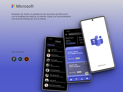 Microsoft Teams (Re edición) app design figma graphic design illustrartor photoshop ui uxui uxuidesigner