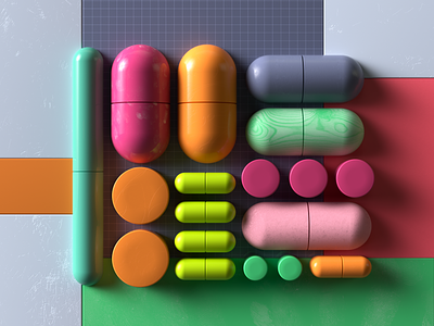 Capsule Collection 3d abstract art c4d cinema4d colorful design render
