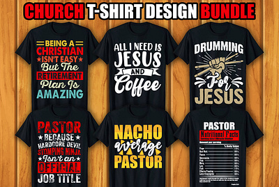 Church T-shirt Design Bundle graphic design