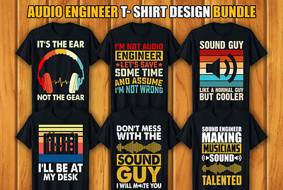 Audio Engineer T-shirt Design Bundle graphic design